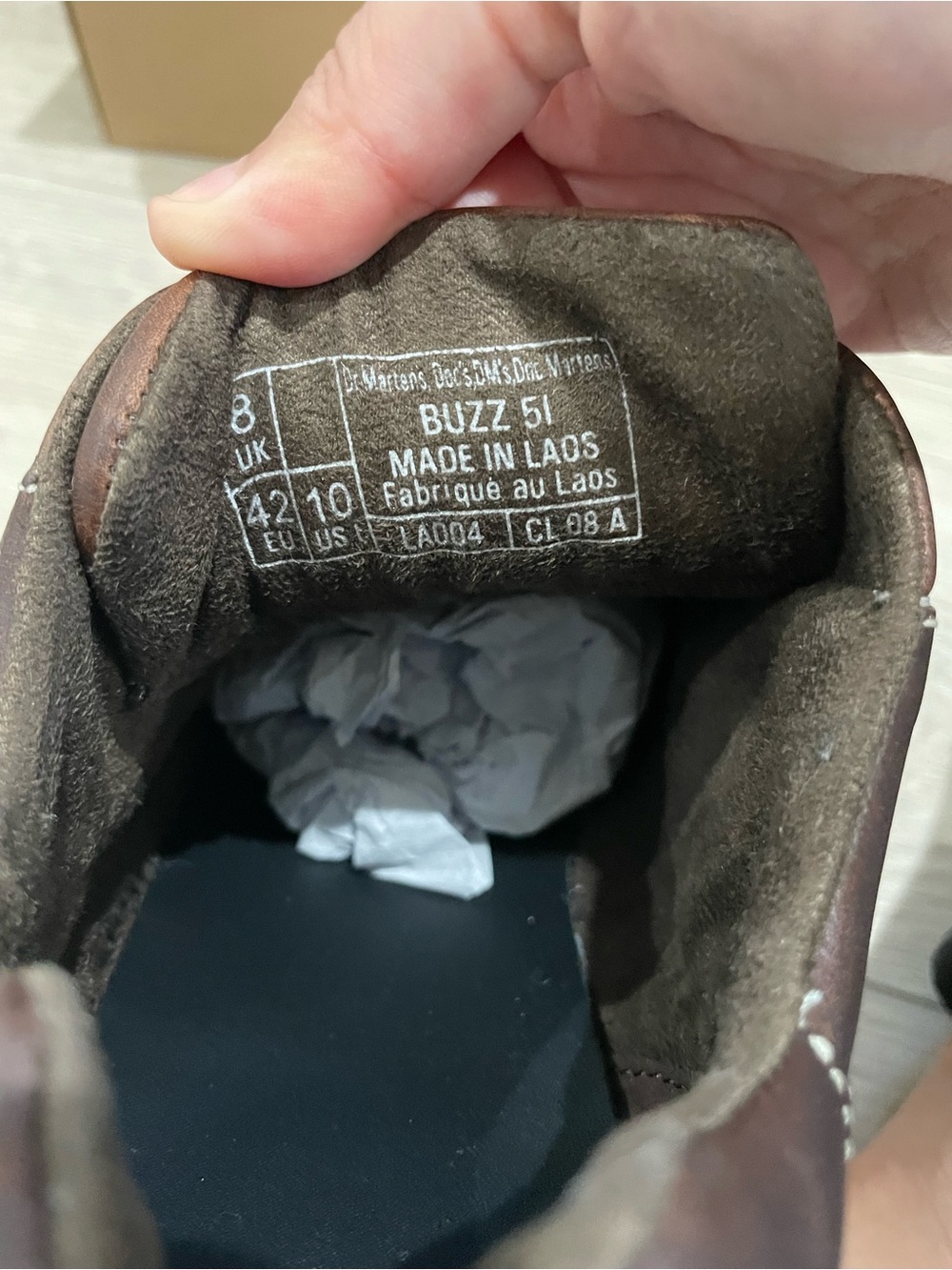 NWT Dr. Marten Buzz 5-Eye Grizzly Leather Shoes - Picture 5 of 5